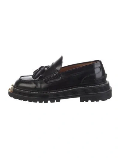 Pre-owned Sandro Patent Leather Tassel Accents Loafers In Black