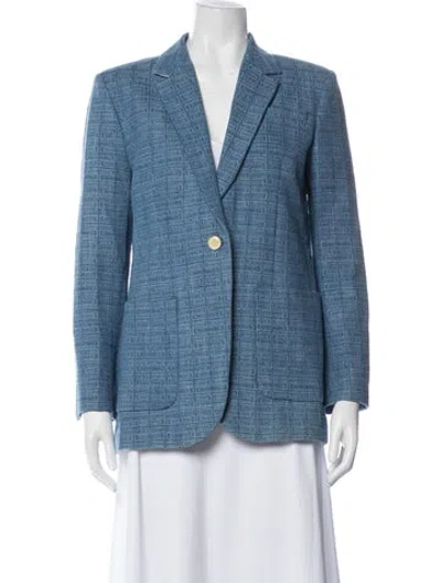 Pre-owned Sandro Patterned Blazer In Blue