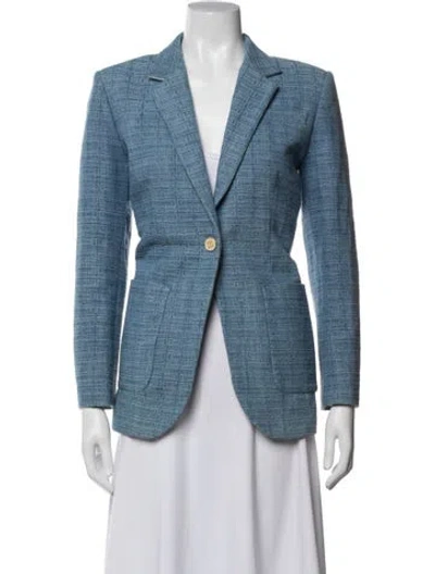 Pre-owned Sandro Patterned Blazer In Blue