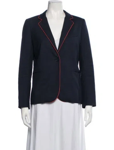 Pre-owned Sandro Patterned Blazer In Blue