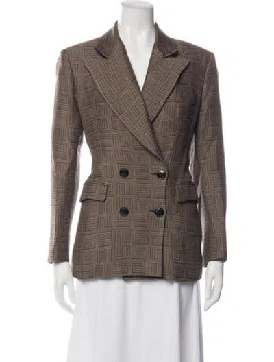 Pre-owned Sandro Patterned Blazer In Brown