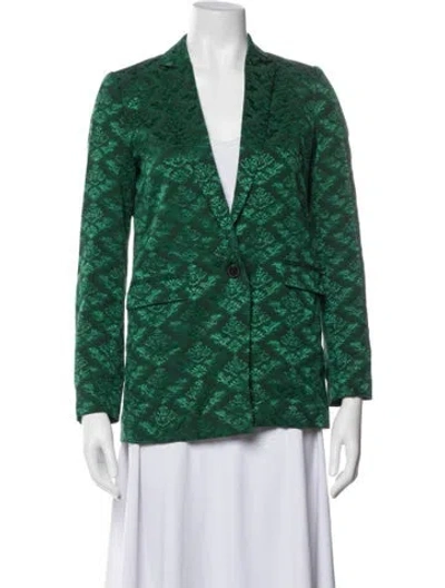 Pre-owned Sandro Patterned Blazer In Green