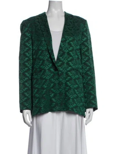 Pre-owned Sandro Patterned Blazer In Green