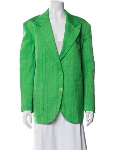 Pre-owned Sandro Patterned Blazer In Green