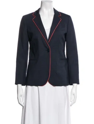 Pre-owned Sandro Patterned Blazer W/ Tags In Blue