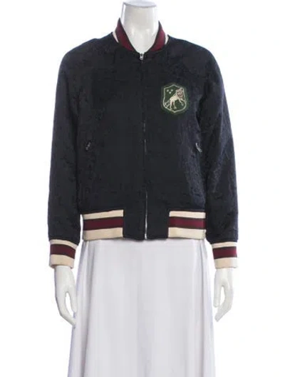 Pre-owned Sandro Patterned Bomber Jacket In Multi