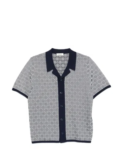 Sandro Patterned Buttoned Shirt In Blue