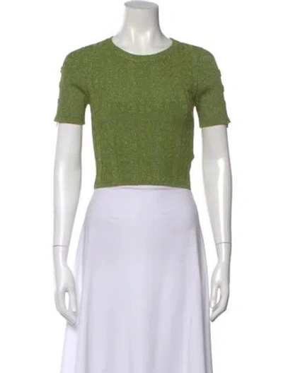 Pre-owned Sandro Patterned Crew Neck Crop Top