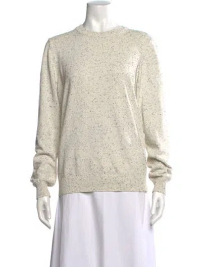 Pre-owned Sandro Patterned Crew Neck Sweater In Gray