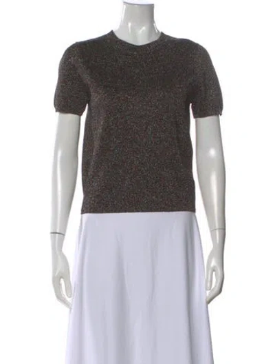 Pre-owned Sandro Patterned Crew Neck Top In Multi