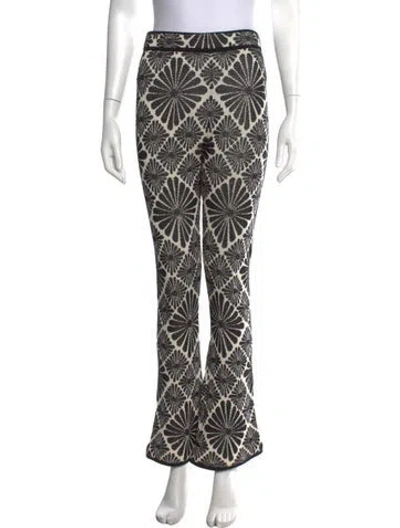 Pre-owned Sandro Patterned Flared Pants In Black