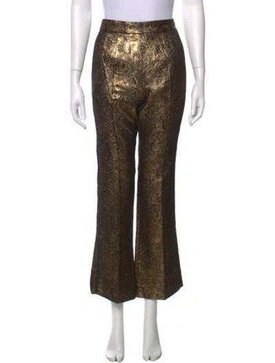 Pre-owned Sandro Patterned Flared Pants In Brown