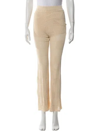 Pre-owned Sandro Patterned Flared Pants In Neutral
