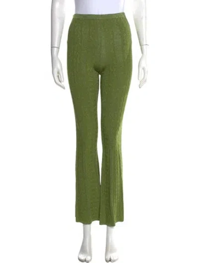 Pre-owned Sandro Patterned Flared Pants W/ Tags In Green