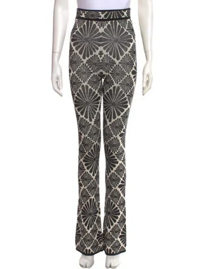 Pre-owned Sandro Patterned Flared Pants W/ Tags In Neutral