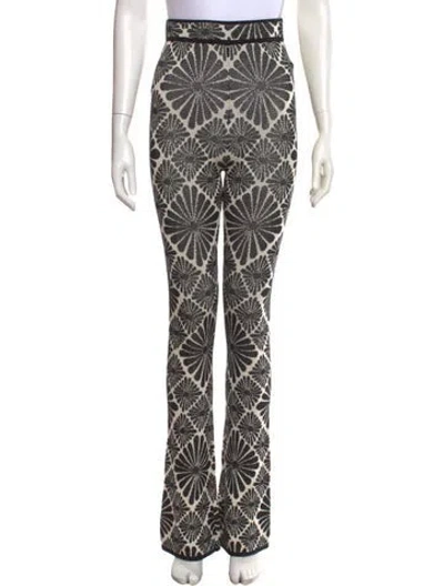 Pre-owned Sandro Patterned Flared Pants W/ Tags In Neutral