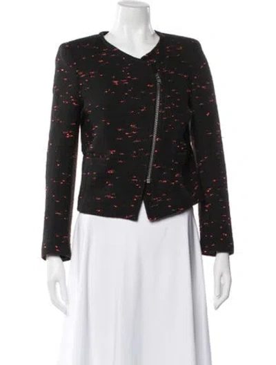 Pre-owned Sandro Patterned Jacket In Black