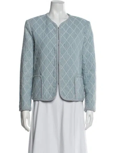 Pre-owned Sandro Patterned Jacket In Blue