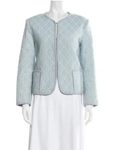 Pre-owned Sandro Patterned Jacket In Blue