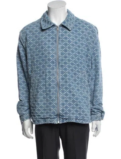 Pre-owned Sandro Patterned Jacket In Blue
