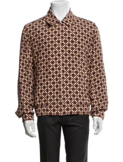 Pre-owned Sandro Patterned Jacket In Brown