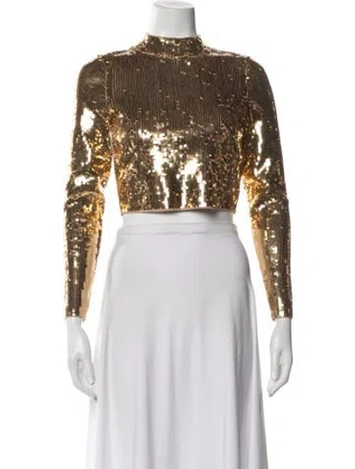 Pre-owned Sandro Patterned Jacket In Gold