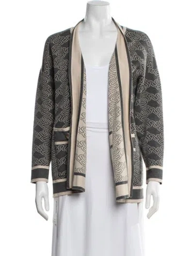 Pre-owned Sandro Patterned Jacket In Gray
