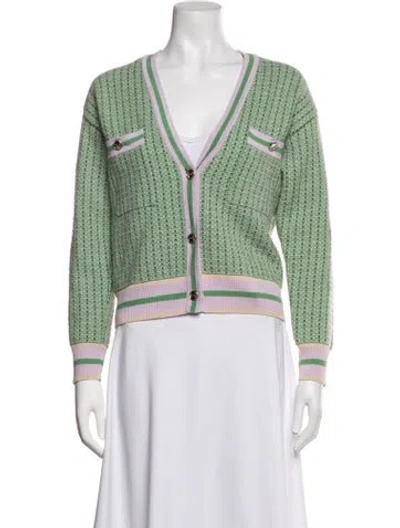 Pre-owned Sandro Patterned Jacket In Green