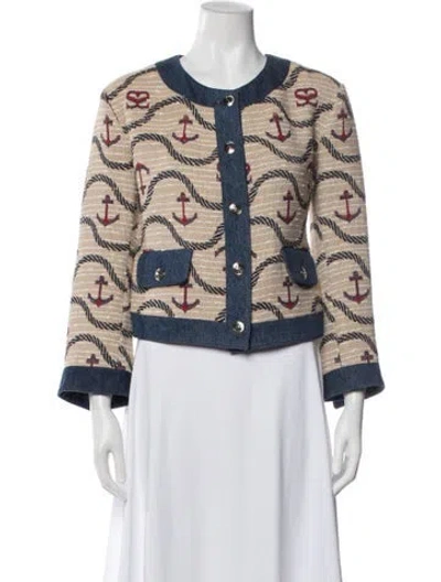 Pre-owned Sandro Patterned Jacket In Multicolor
