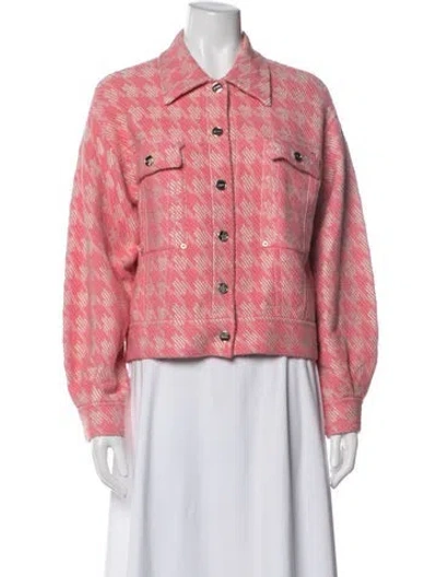 Pre-owned Sandro Patterned Jacket In Pink
