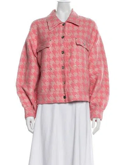 Pre-owned Sandro Patterned Jacket In Pink