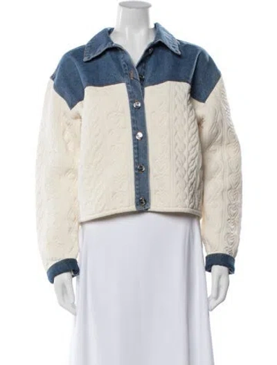 Pre-owned Sandro Patterned Jacket W/ Tags In Neutrals