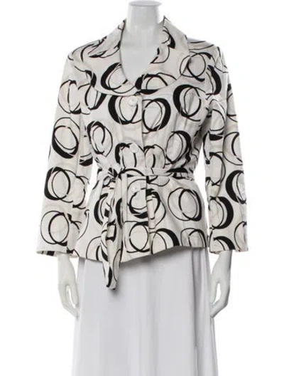 Pre-owned Sandro Patterned Jacket In White
