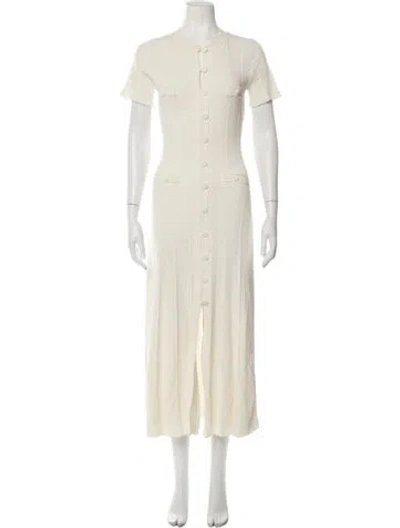 Pre-owned Sandro Patterned Long Dress In Neutrals