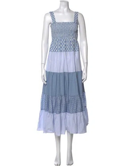 Pre-owned Sandro Patterned Midi Length Dress In Blue