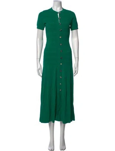 Pre-owned Sandro Patterned Midi Length Dress In Green