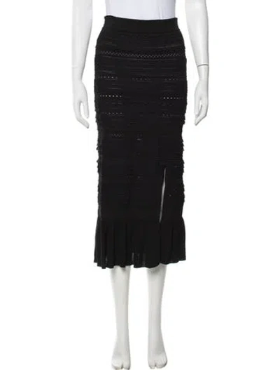 Pre-owned Sandro Patterned Midi Length Skirt In Black