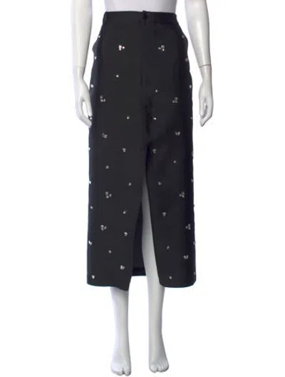 Pre-owned Sandro Patterned Midi Length Skirt In Black