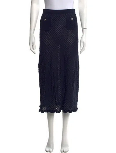Pre-owned Sandro Patterned Midi Length Skirt In Blue