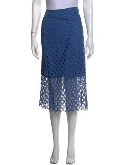 Pre-owned Sandro Patterned Midi Length Skirt In Blue
