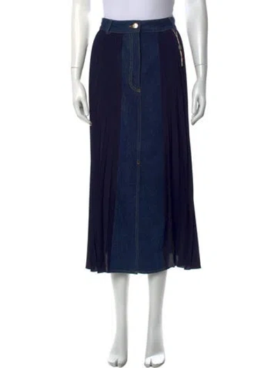 Pre-owned Sandro Patterned Midi Length Skirt In Blue