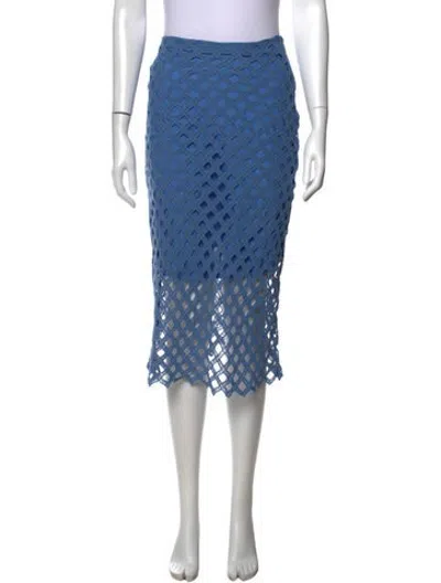Pre-owned Sandro Patterned Midi Length Skirt In Blue