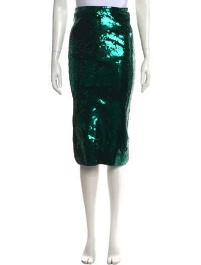 Pre-owned Sandro Patterned Midi Length Skirt In Green