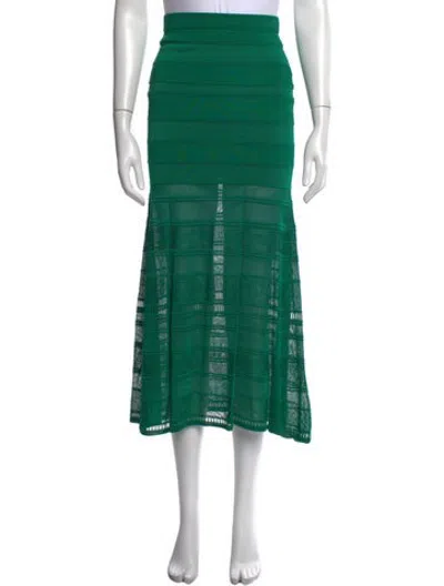Pre-owned Sandro Patterned Midi Length Skirt In Green