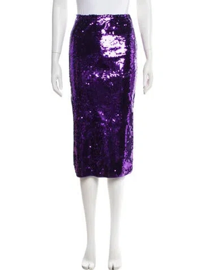 Pre-owned Sandro Patterned Midi Length Skirt In Purple