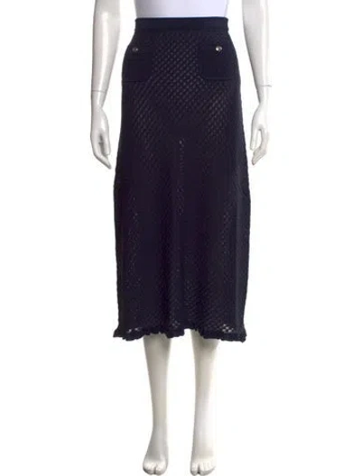 Pre-owned Sandro Patterned Midi Length Skirt W/ Tags In Blue