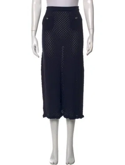 Pre-owned Sandro Patterned Midi Length Skirt W/ Tags In Blue