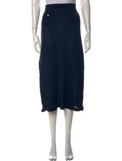 Pre-owned Sandro Patterned Midi Length Skirt W/ Tags In Blue