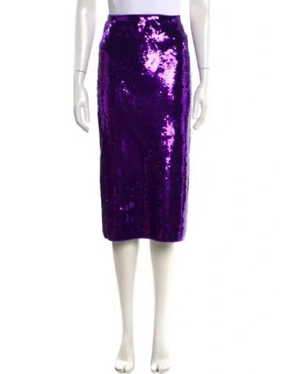 Pre-owned Sandro Patterned Midi Length Skirt W/ Tags In Purple