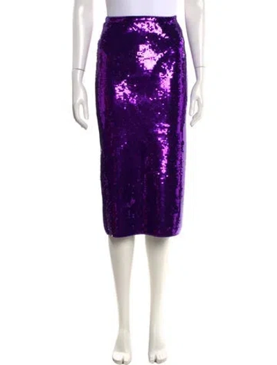 Pre-owned Sandro Patterned Midi Length Skirt W/ Tags In Purple